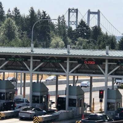 picture of tacoma narrows bridge toll booths