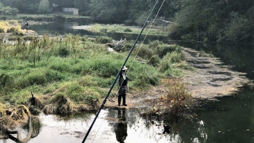 Fishermen fishing at Minter Creek estuary