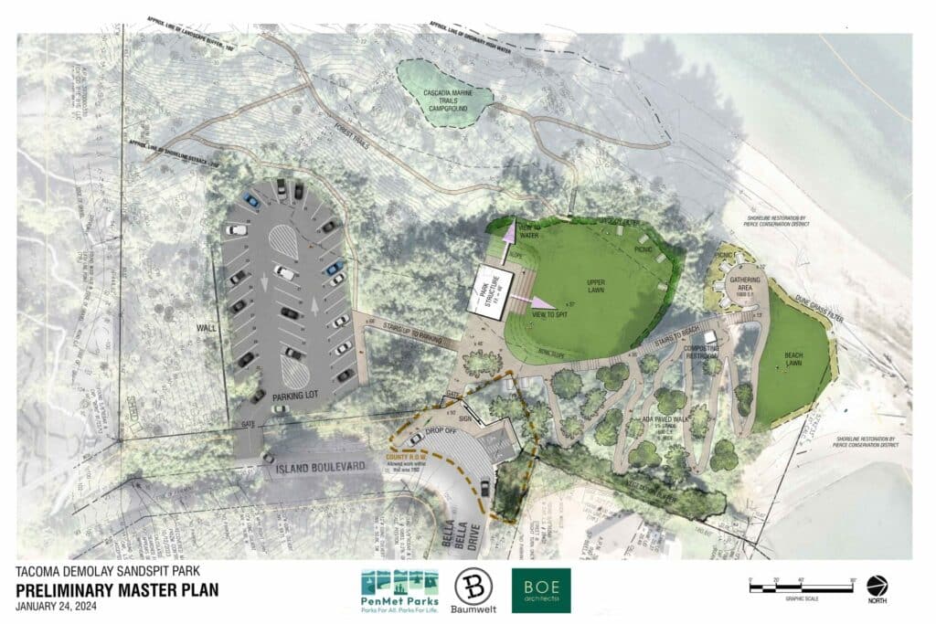 Rendering of final master plan, both Phases 1 and 2.