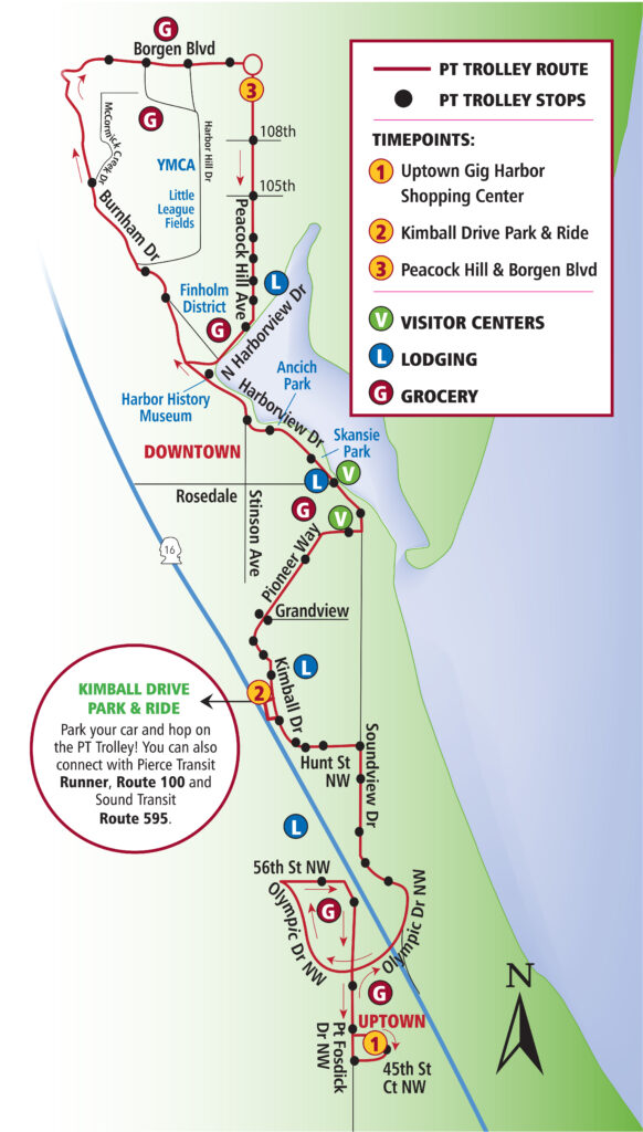 The trolley route