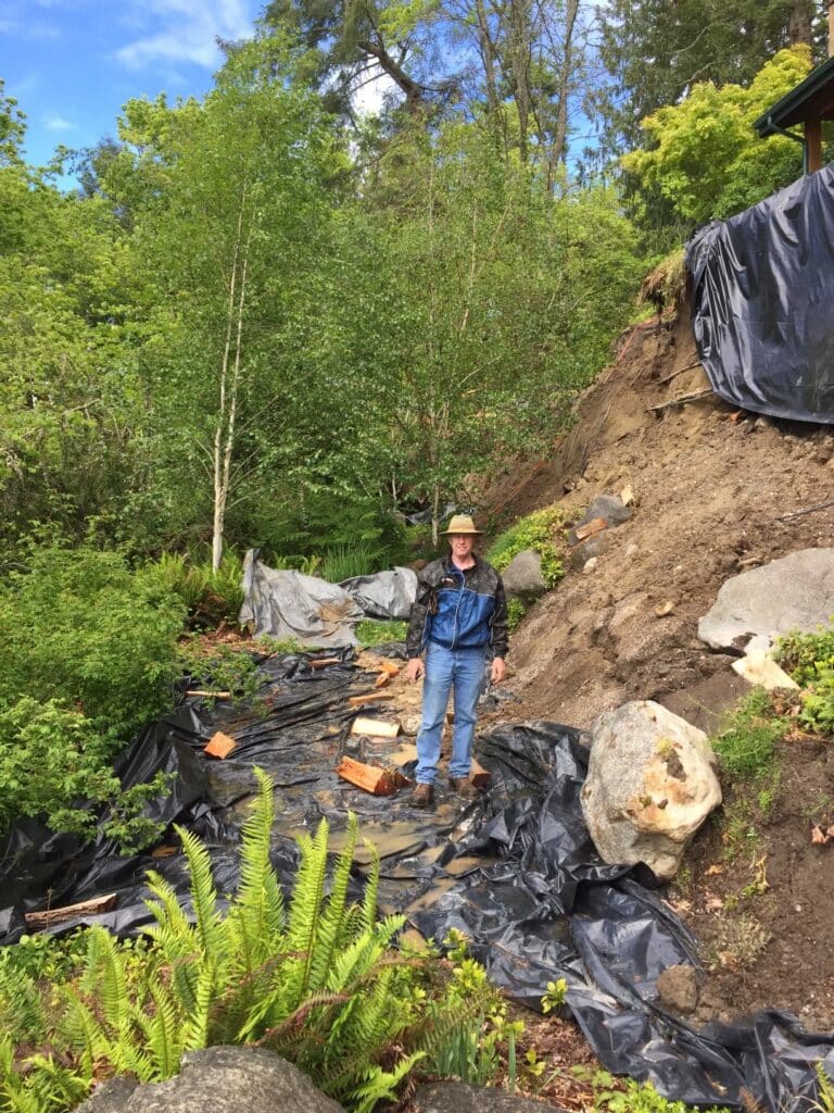 Photo after a 2017 landslide at Tom Rafoth's home.