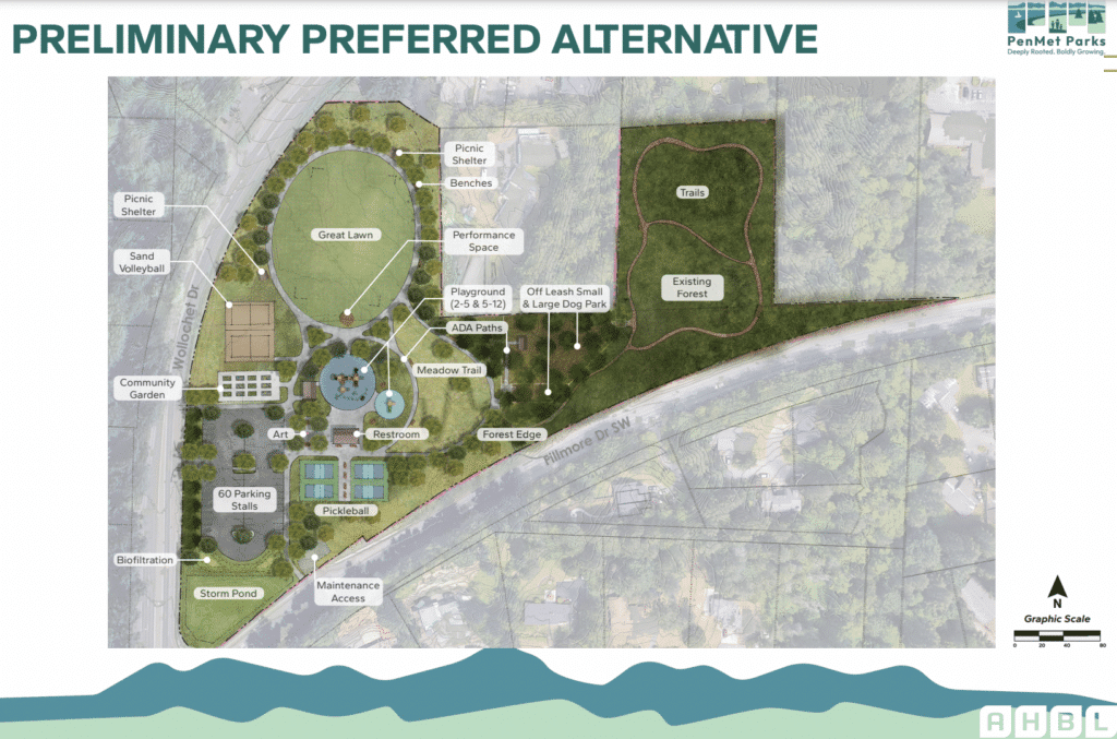 This sketch will help guide the design of the new park at Peninsula Gardens.